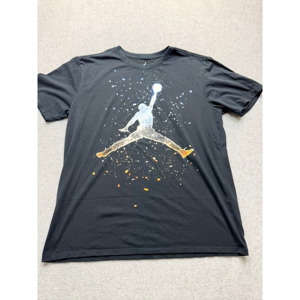 Jordan Brand Mens Galaxy Jumpman Logo Graphic T-Shirt Black Size L
